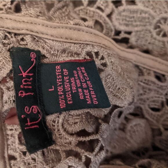 It's Pink lace boho top L - Picture 5 of 5